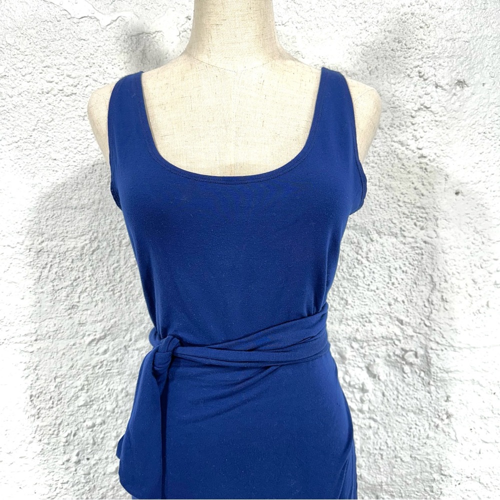 Reformation Kaila Blue Tie Waist Dress